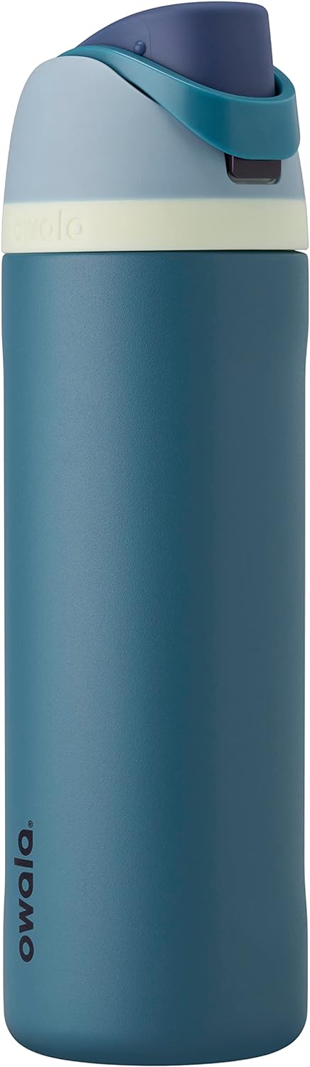 Freesip Insulated Stainless Steel Water Bottle with Straw for Sports, Travel, and School Bpa-Free Sports Water Bottle, 24 Oz, Boneyard