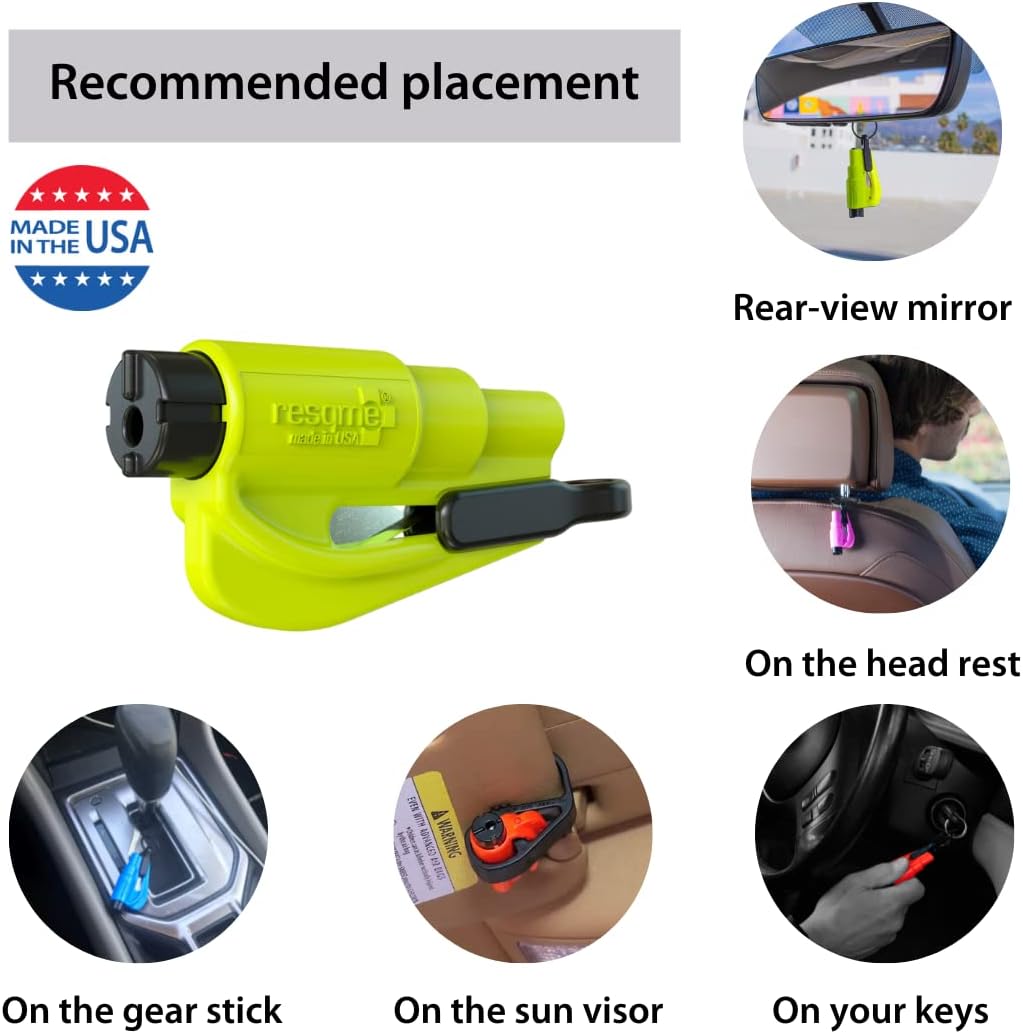 the Original Keychain Car Escape Tool, Made in USA, Unisex-Adult, (Black), Single Pack (01.100.01)
