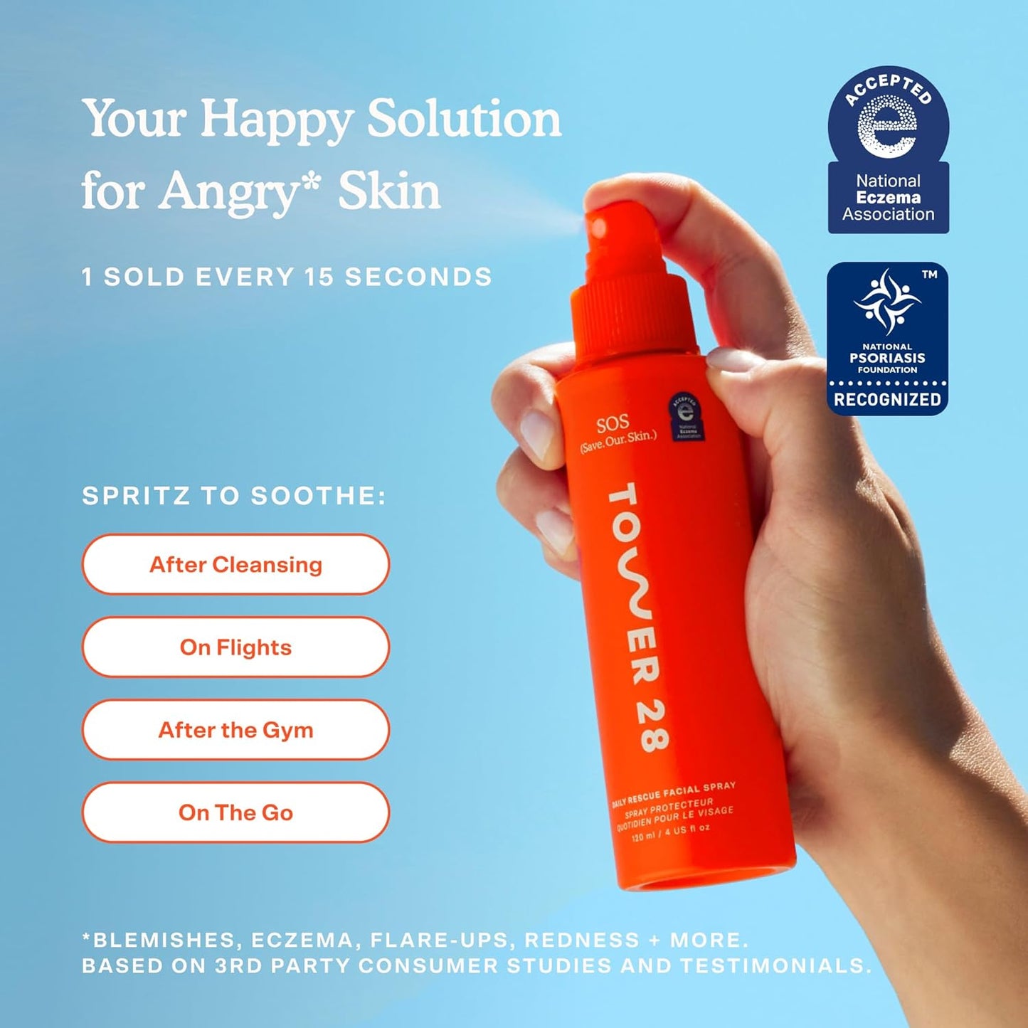 πΏ Tower 28 SOS Daily Rescue Facial Spray β Skin-Calming, Redness-Reducing Mist for a Clearer Complexion