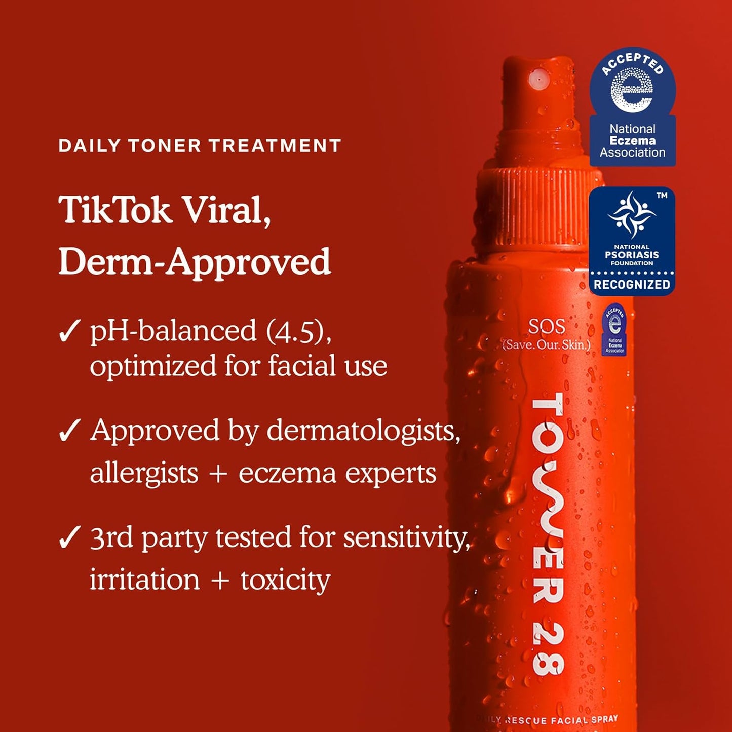 πΏ Tower 28 SOS Daily Rescue Facial Spray β Skin-Calming, Redness-Reducing Mist for a Clearer Complexion