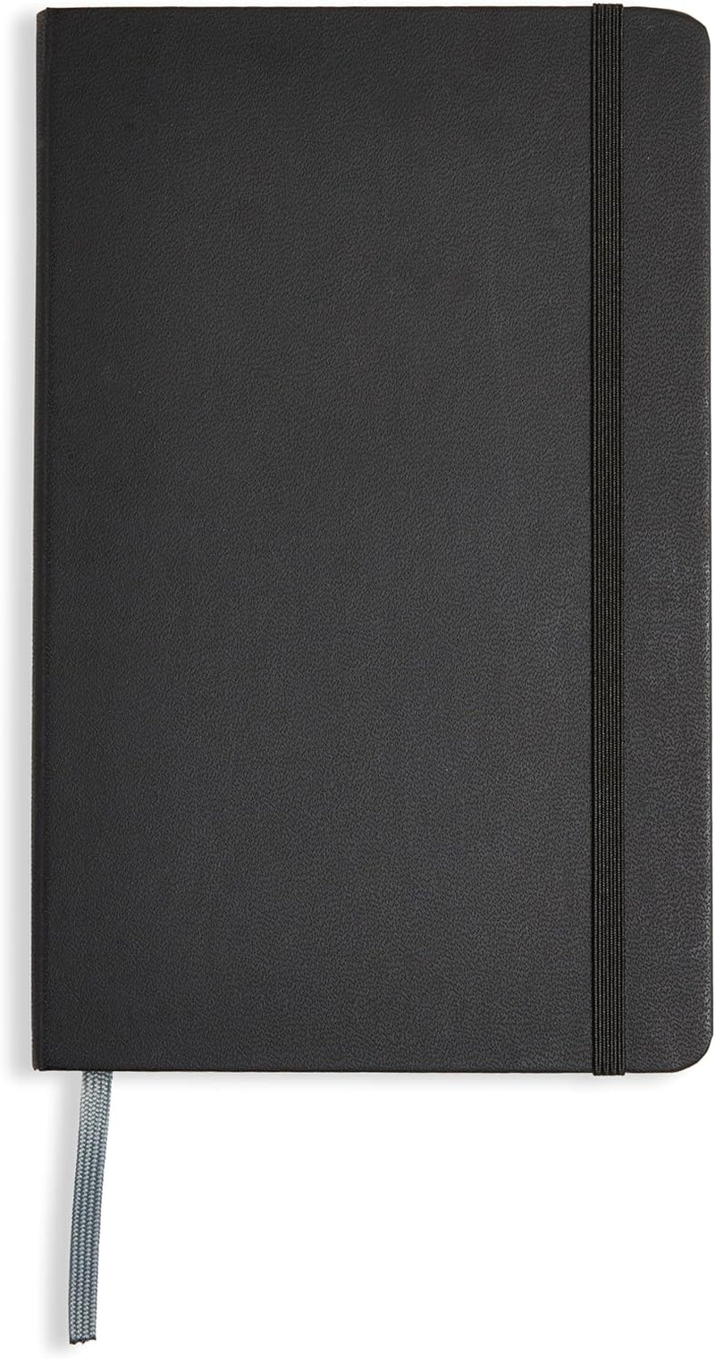 Amazon Basics Classic Grid Notebook, Graph Ruled, 240 Pages, Black, Hardcover, 5 X 8.25-Inch