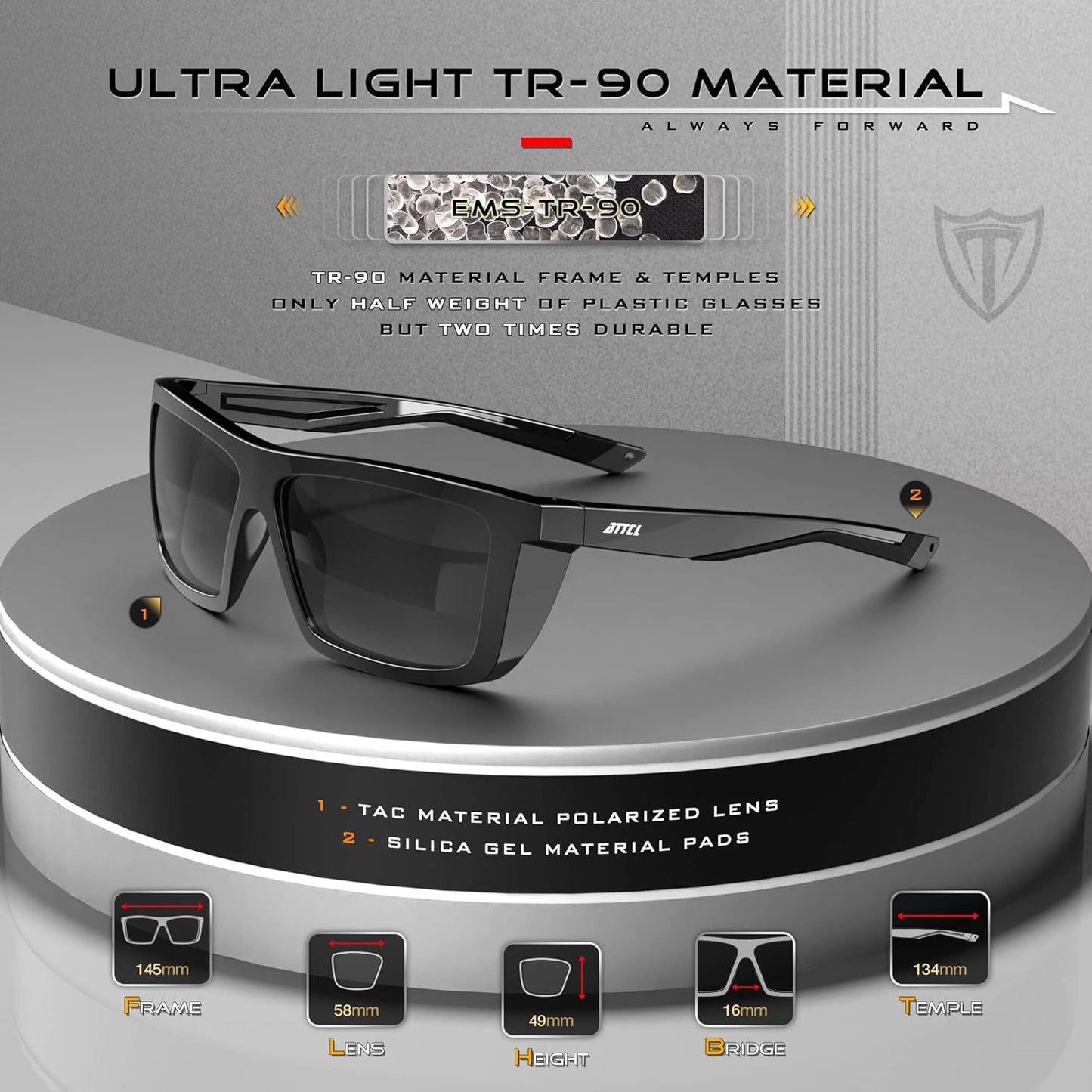 ATTCL Sports Polarized Sunglasses for Men Women Cycling Driving Fishing 100% UV Protection Sunglass