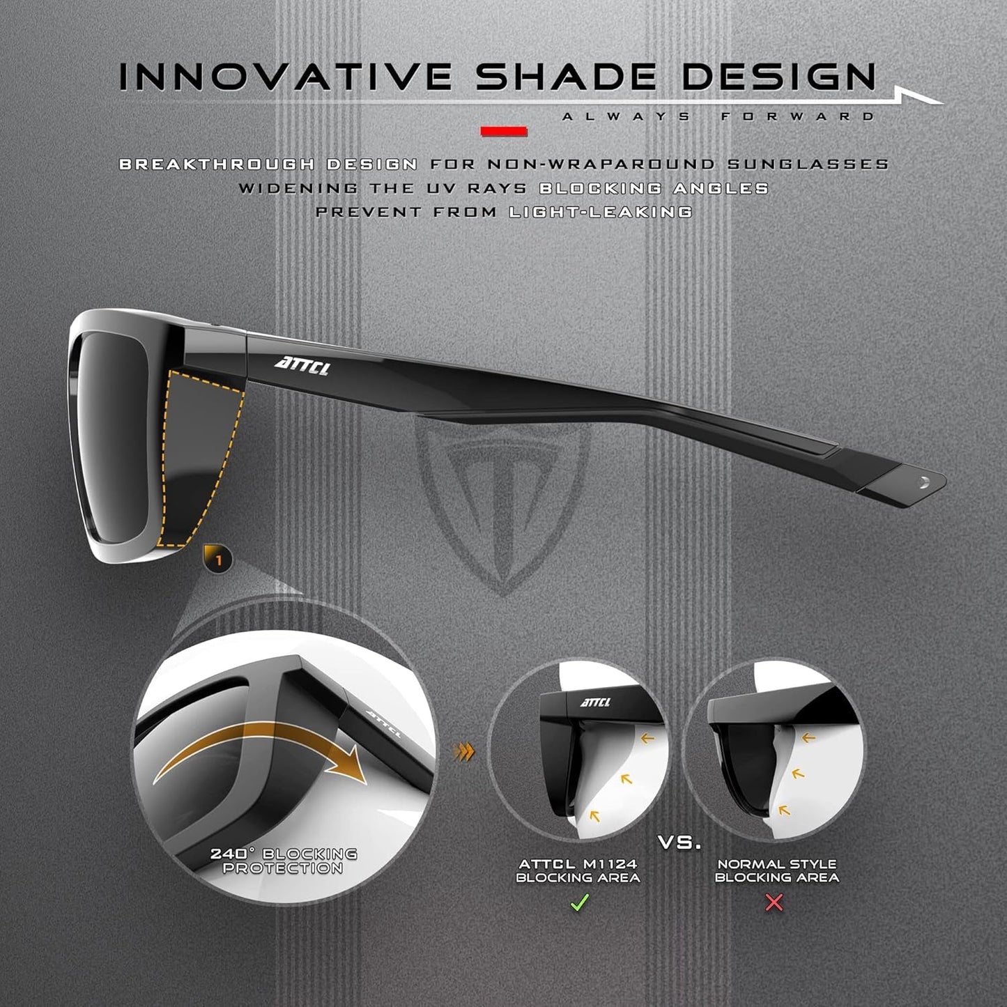 ATTCL Sports Polarized Sunglasses for Men Women Cycling Driving Fishing 100% UV Protection Sunglass