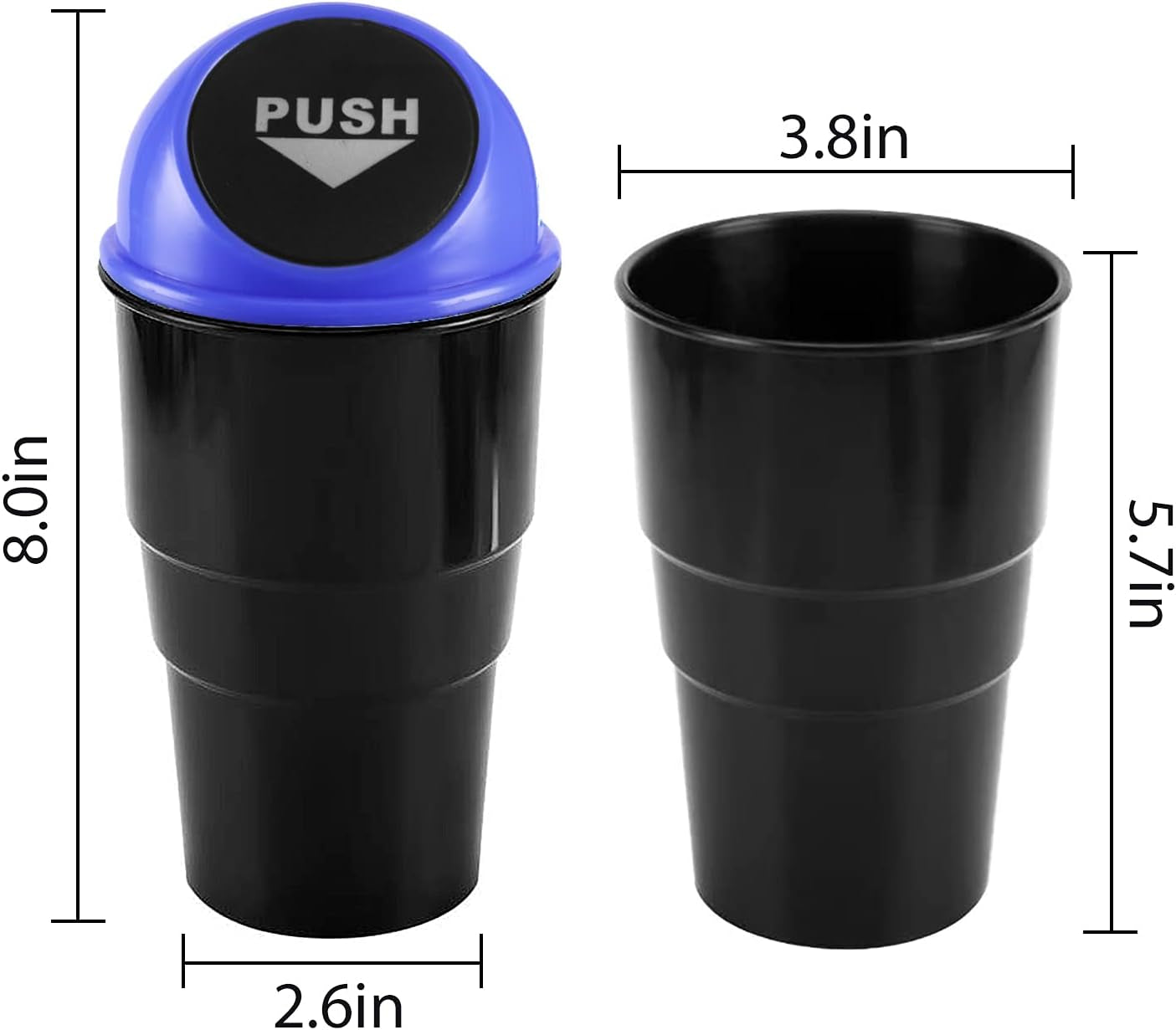 Automotive Cup Holder Garbage? Mini Car Trash Can, Small Automatic Portable Trash Can with Lid, for Car Home Office (Blue)