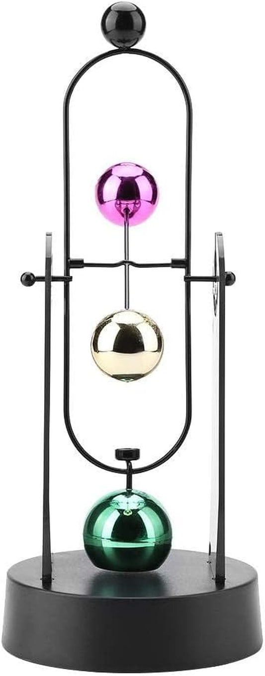 Perpetual Motion Machine, Electronic Swinging Model, Art Craft Decoration Perpetual Motion Swing Balance Balls Office Desk Science Ornament Home Decor Gift(No Batteries Included)