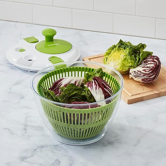 Large Spin Stop Salad Spinner- Wash, Spin & Dry Salad Greens, Fruits & Vegetables, 5Qt, CTG-00-SAS1