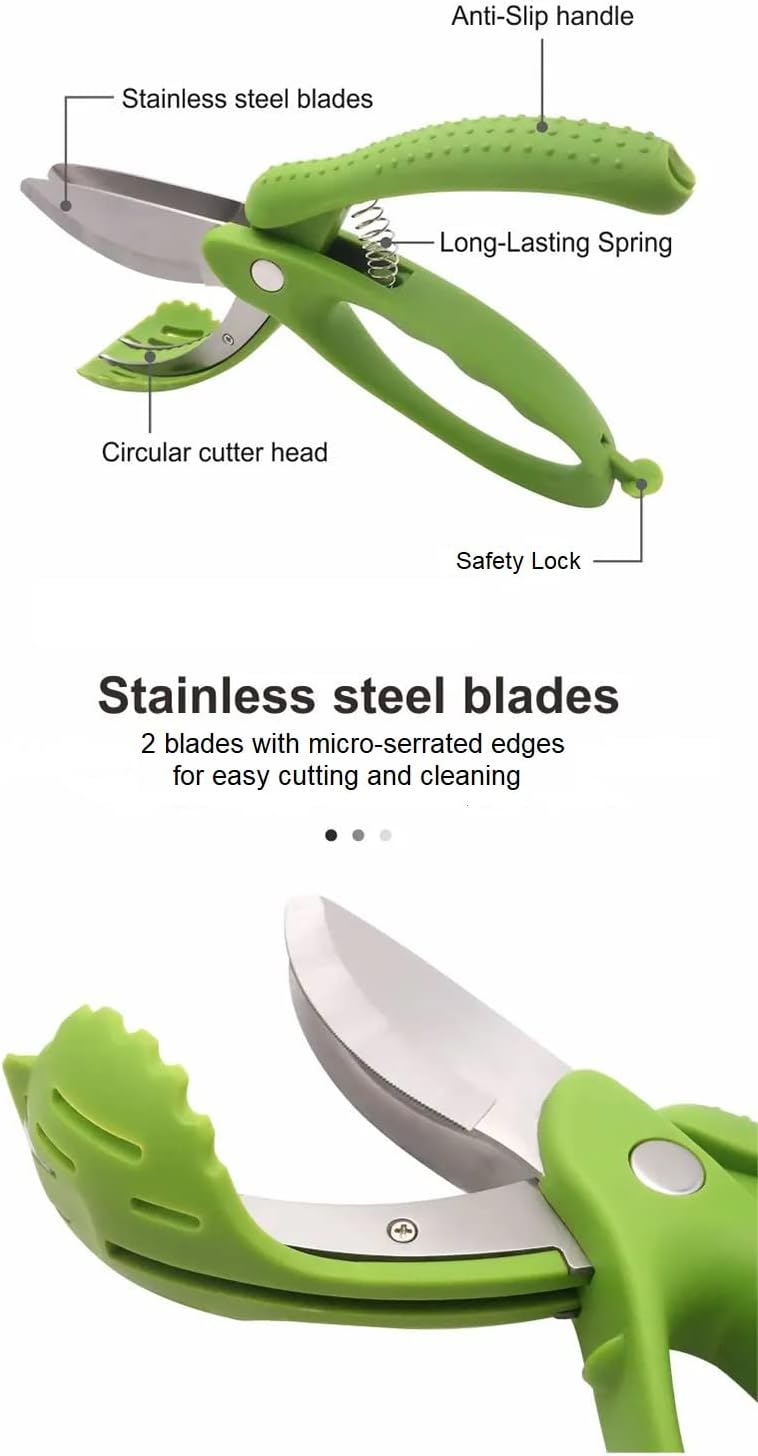 New and Improved Salad Scissors for Chopping Tossing Cutting Vegetable Cutter Chopper Food Heavy Duty Veggie Slicer Chopped Kitchen Tools Gadgets Scissor Toss Vegetables Fruits Shears Leafy Greens