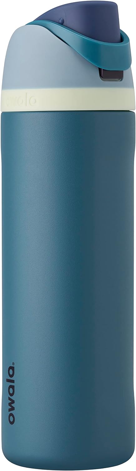 Freesip Insulated Stainless Steel Water Bottle with Straw for Sports, Travel, and School Bpa-Free Sports Water Bottle, 24 Oz, Boneyard