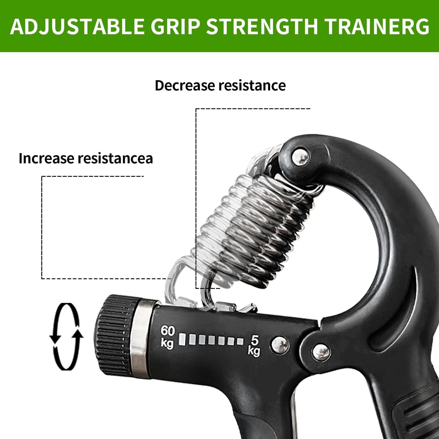 Hand Grip Strengthener, Grip Strength Trainer, 22-132 Lbs Adjustable Resistance Forearm Exerciser Workout for Rehabilitation Athletes Climbers Musicians