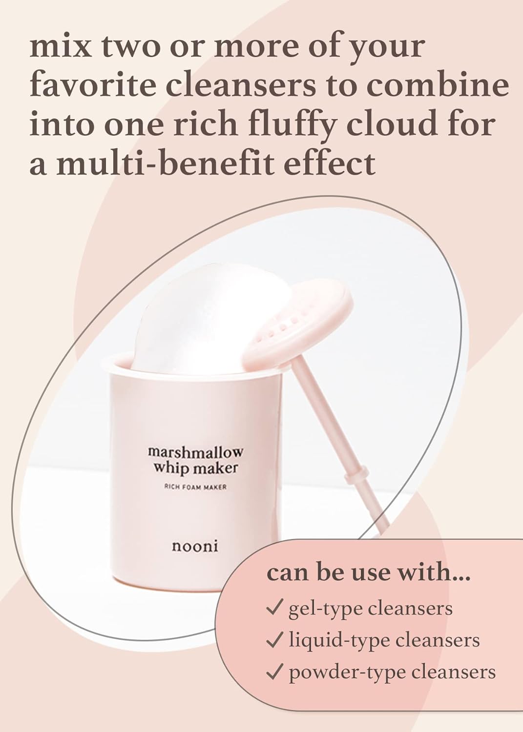 🫧 NOONI Marshmallow Whip Maker – Ultra-Rich Foaming Cleanser Booster for Deep Pore Cleansing