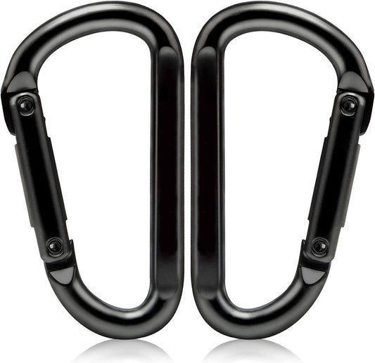 Heavy Duty Carabiner Clips, 860Lbs - 3" Iron Carabiners for Keys, Gym, Camping, Hiking Accessories - D-Ring Keychain Hooks for Hammocks, Backpacks, Outdoor Gear
