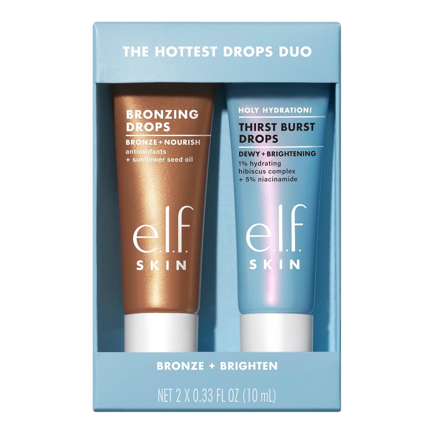 ☀️ E.L.F. SKIN The Hottest Drops Duo – Hydrating & Bronzing Drops for a Dewy, Sun-Kissed Glow