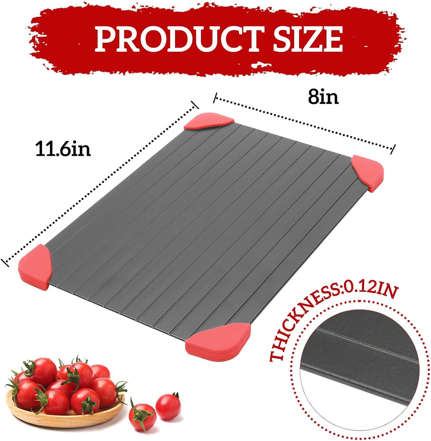 Defrosting Tray for Frozen Meat, Miraculous Rapid Natural Heating Defroster Board, Medium Size Thawing Plate Kitchen Mat