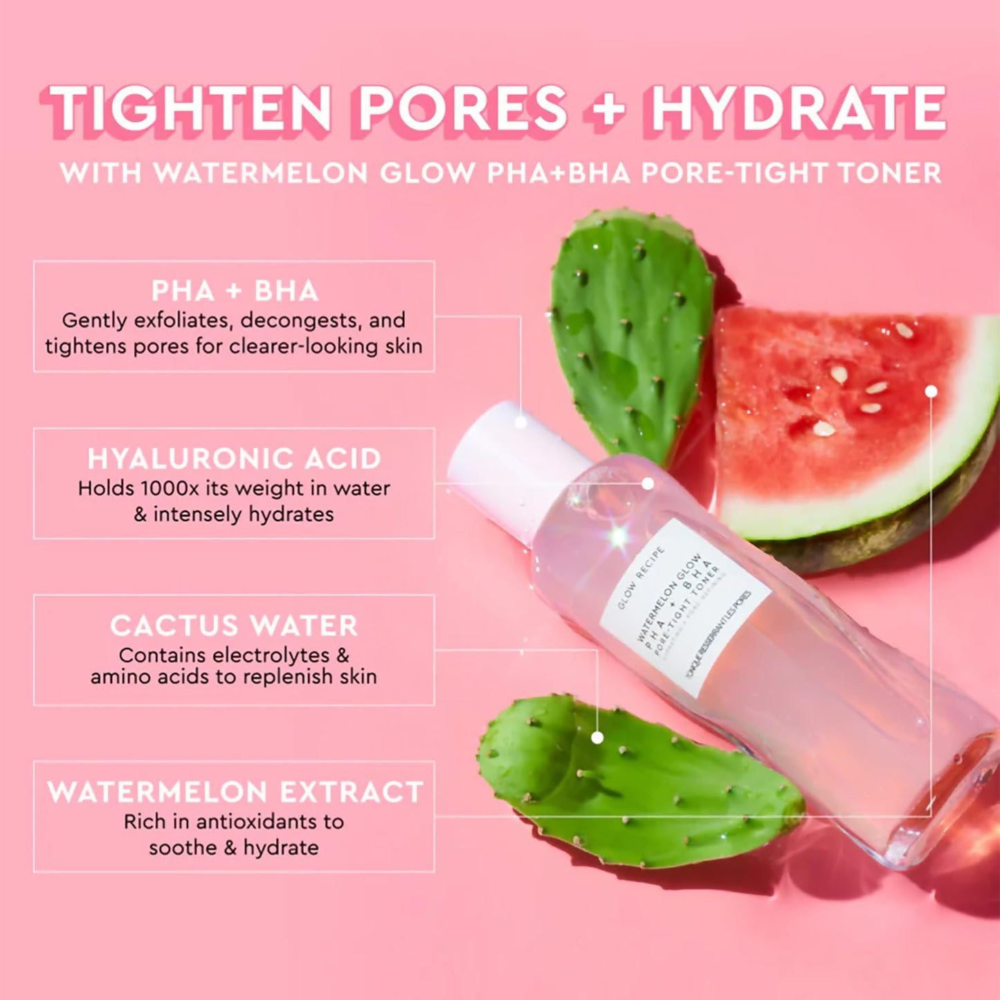 Glow Recipe PHA + BHA Toner – Pore-Tightening, Hydrating & Gentle Exfoliation for Radiant Skin