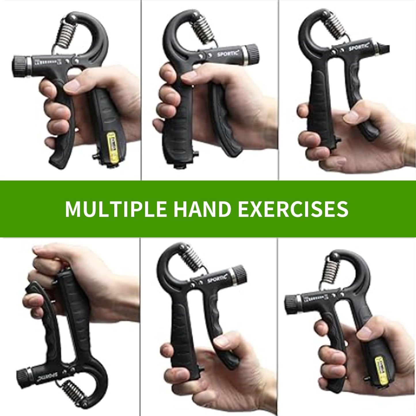 Hand Grip Strengthener, Grip Strength Trainer, 22-132 Lbs Adjustable Resistance Forearm Exerciser Workout for Rehabilitation Athletes Climbers Musicians