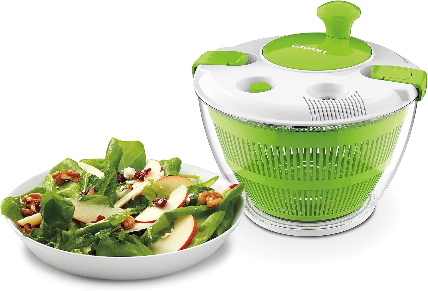 Large Spin Stop Salad Spinner- Wash, Spin & Dry Salad Greens, Fruits & Vegetables, 5Qt, CTG-00-SAS1