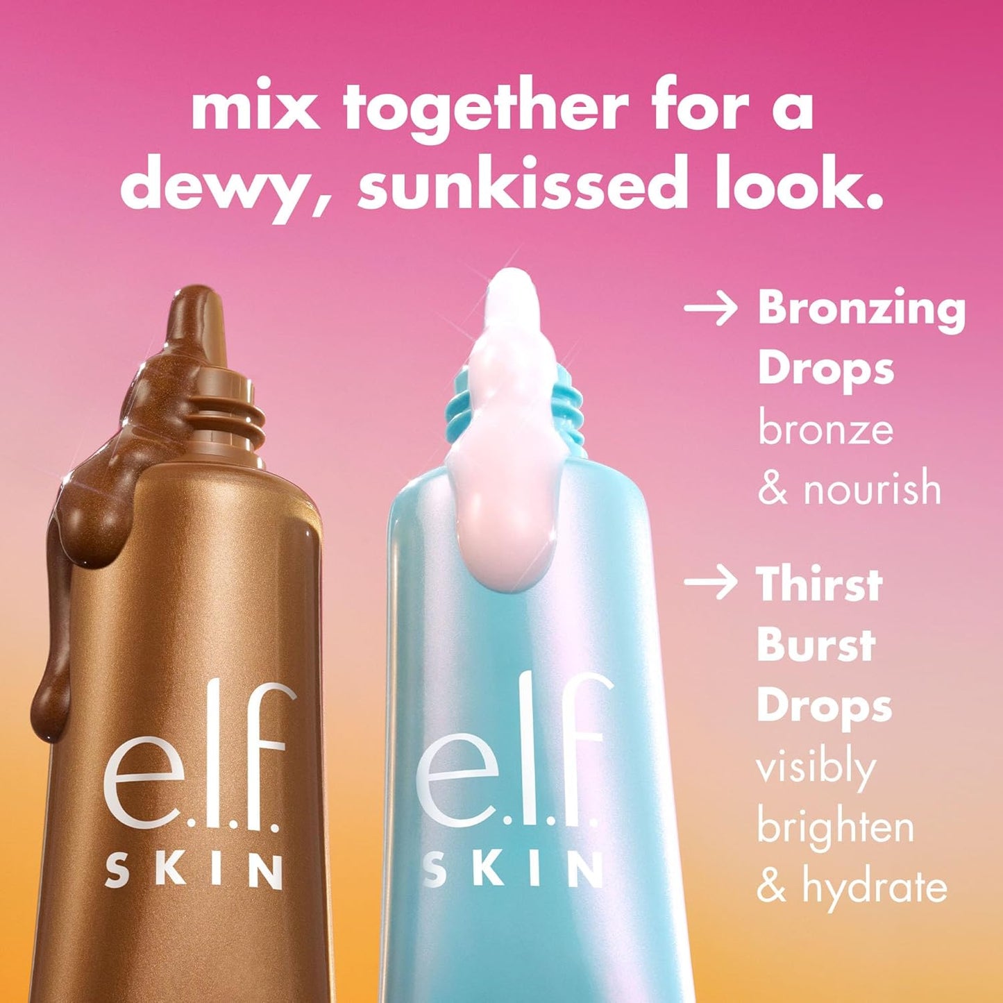 ☀️ E.L.F. SKIN The Hottest Drops Duo – Hydrating & Bronzing Drops for a Dewy, Sun-Kissed Glow