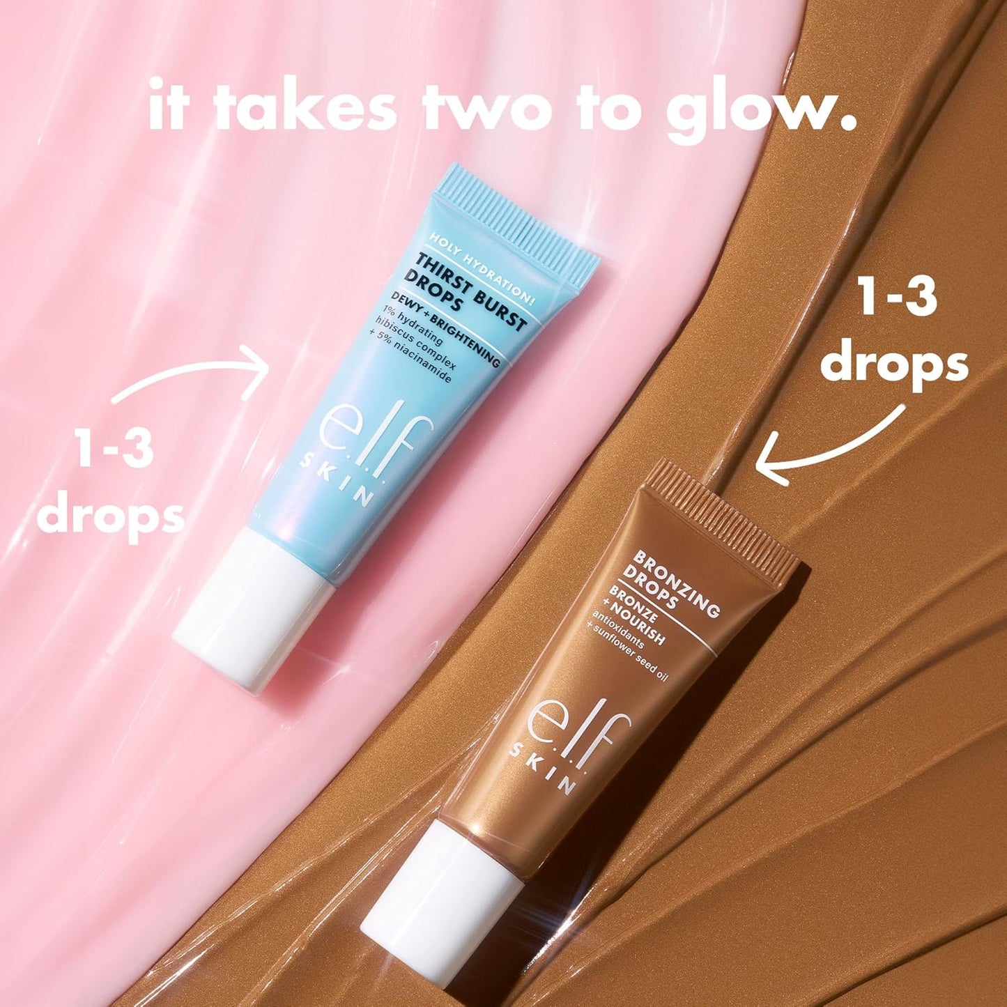 ☀️ E.L.F. SKIN The Hottest Drops Duo – Hydrating & Bronzing Drops for a Dewy, Sun-Kissed Glow