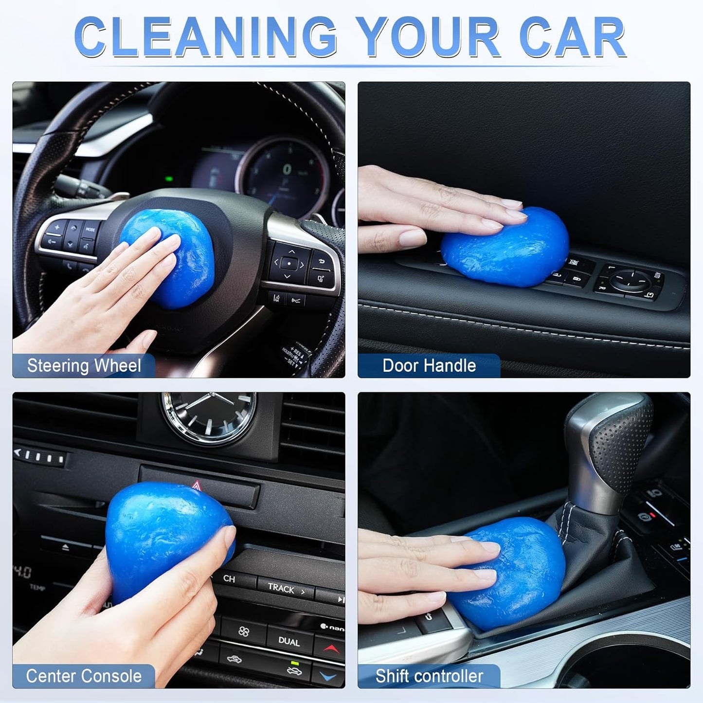 Car Cleaning Gel Detailing Putty,Automotive Interior Cleaning Slime,Car Vent Cleaning Kit for Car and Keyboard,Putty Cleaning Car Accessories Blue