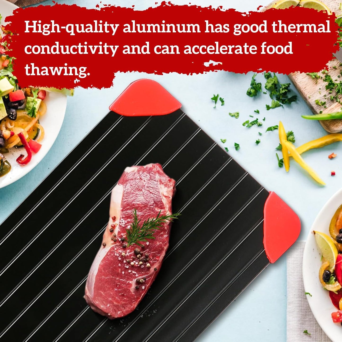 Defrosting Tray for Frozen Meat, Miraculous Rapid Natural Heating Defroster Board, Medium Size Thawing Plate Kitchen Mat