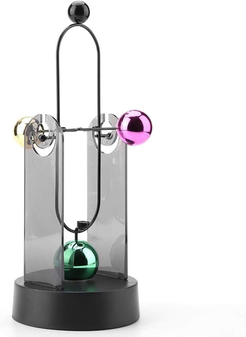 Perpetual Motion Machine, Electronic Swinging Model, Art Craft Decoration Perpetual Motion Swing Balance Balls Office Desk Science Ornament Home Decor Gift(No Batteries Included)