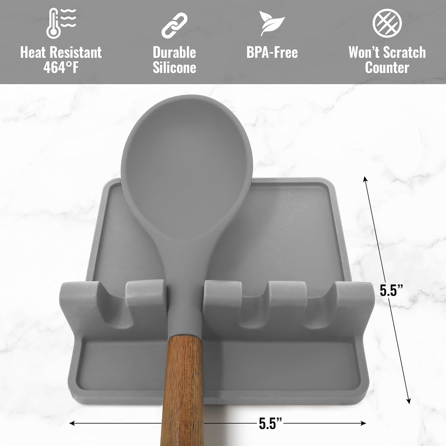 Kitchen Silicone Utensil Rest - Heat-Resistant Drip Spoon Rest, Keeps Surfaces, Bpa-Free, Holds Multiple Tools, Silicone Spoon Rest, with Reusable Food Storage Bag - (Pack of 1)