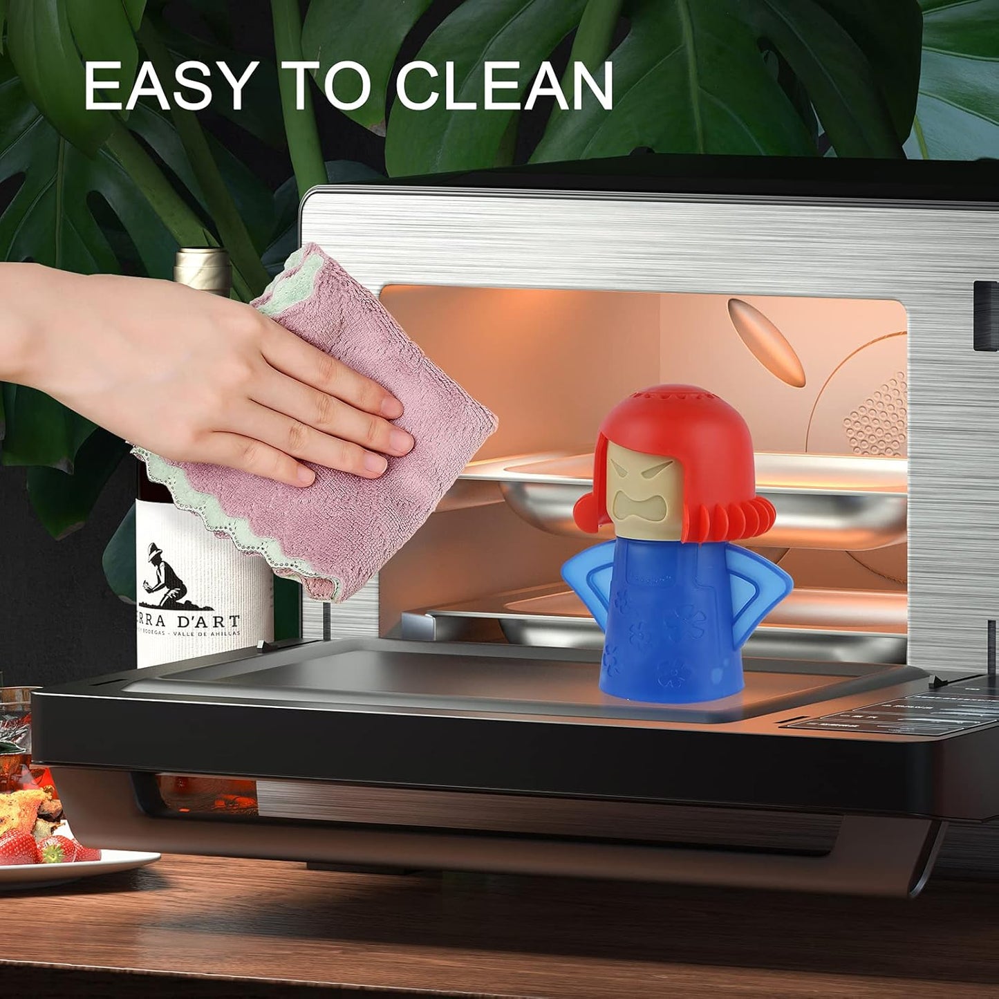 Angry Mama Microwave Oven Cleaner - Mom Steam Cleaner, Just Add Vinegar and Water, High Temperature Steamer Cleaning Equipment Easily Cleans the Crud in Minutes,