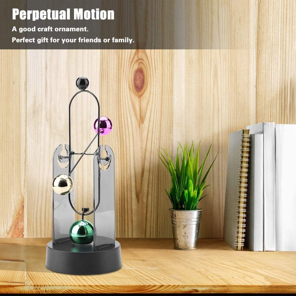 Perpetual Motion Machine, Electronic Swinging Model, Art Craft Decoration Perpetual Motion Swing Balance Balls Office Desk Science Ornament Home Decor Gift(No Batteries Included)